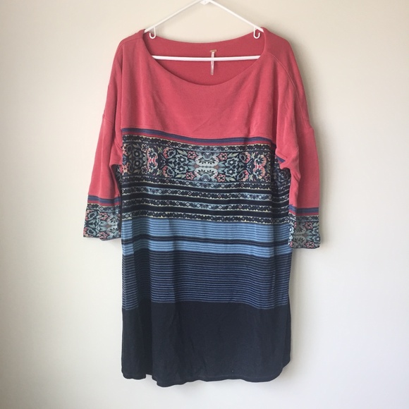FREE PEOPLE Combo Steppin Out Shift Dress Size L - Picture 2 of 6